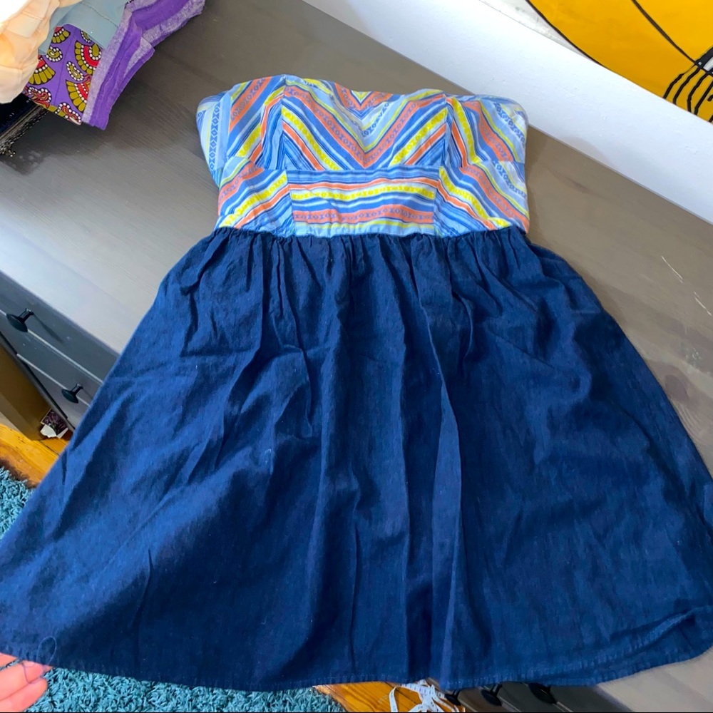 Striped Strapless Dress from Macy’s Size M